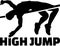 High Jump silhouette with word