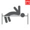 High jump sport glyph icon