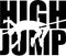 High jump word with cutout