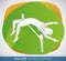 High Jumper Silhouette doing a Great Jump, Vector Illustration