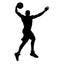 High jumping Basketball player in jump throw, Best Slam Dunk with a ball. Silhouette.