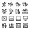 High Jumping icon set