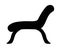 High-legged couch or chaise longue - vector silhouette illustration for logo or pictogram.  Lounge furniture - chaise loun