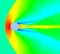 High mach number flow over cylinder. Temperature