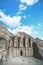 High monumental structure carved into the rock. Ancient ruins of the lost city of Petra. The Monastery - Petra, Jordan