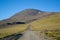 High mountain landscape called Alto del Chorrillo in Sierra Nevada with roads going up to Mulhacen