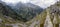 High mountain path with spectacular mountain panorama