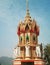 On the high mountain stands the Buddhist temple of the tiger cave Thailand