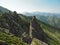 High mountain view scenery with sharp boulders