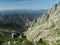 High mountain view scenery with sharp boulders