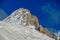 High mountain wall of Tian Shan Iziskatel peak in Ala Archa