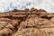 High mountains at the beginning of the tourist route in the Mujib River Canyon in Wadi Al Mujib in Jordan