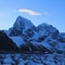 High mountains Cholatse and Taboche in early morning. View from