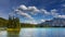 High peaks mountain lake reflection, Scenic landscape