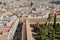 High point view on cityscape of Cordoba with Mezquita garden, white houses and tile roofs, Andalusia of Spain