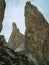 High pointed rocks close to Gardena Pass in Puez Geisler National Park, Italy