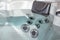 high pressure nozzles of a jacuzzi bath tubs at spa with headrest