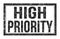 HIGH PRIORITY, words on black rectangle stamp sign