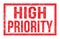 HIGH PRIORITY, words on red rectangle stamp sign