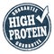High protein sign or stamp