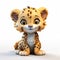 High-quality 3d Illustration Of A Cute Cartoon Cheetah Baby