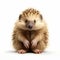 High-quality 3d Illustration Of A Standing Hedgehog On White Background