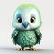 High-quality 3d Rendering Of A Cute Budgerigar In Fantasy Style