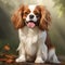 High-quality 8k Digital Drawing Of Brown Shorthair Cavalier King Charles Spaniel