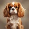 High-quality 8k Digital Drawing Of Cavalier King Charles Spaniel With Brown Shorthair Fur