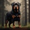 High-quality 8k Photorealistic Digital Drawing Of A Brown Shorthair Rottweiler