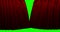 High quality animation perfectly red curtain opening movement background. Green screen included