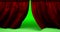 High quality animation perfectly red curtain theater closing movement background. Green screen included