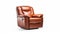 High-quality Brown Leather Recliner Chair On White Background