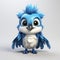 High-quality Cute Blue Jay 3d Model With Feather Details