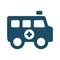 High quality dark blue flat ambulance icon