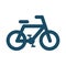 High quality dark blue flat bicycle icon.