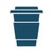 High quality dark blue flat carton coffee cup icon