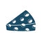 High quality dark blue flat cheese icon