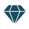 High quality dark blue flat diamond, jewelry icon