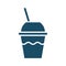 High quality dark blue flat drink cup icon