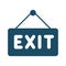 High quality dark blue flat exit board icon