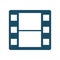 High quality dark blue flat filmstrip icon