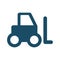 High quality dark blue flat forklift icon