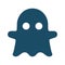 High quality dark blue flat ghost, monster icon