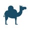High quality dark blue flat sacrifice feast camel icon. Pictogram, Ramadan, Muslim, Islam religion. Useful for web site, banner,