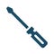 High quality dark blue flat screw driver icon