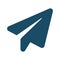 High quality dark blue flat send a message, paper plane icon