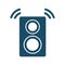 High quality dark blue flat speaker icon