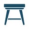 High quality dark blue flat stool icon