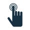 High quality dark blue flat swipe hand gesture icon